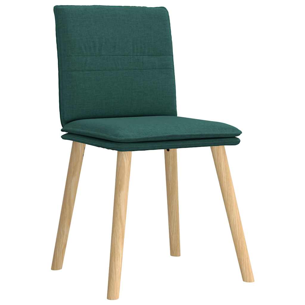 Cadeiras de jantar 4 pcs tecido verde escuro