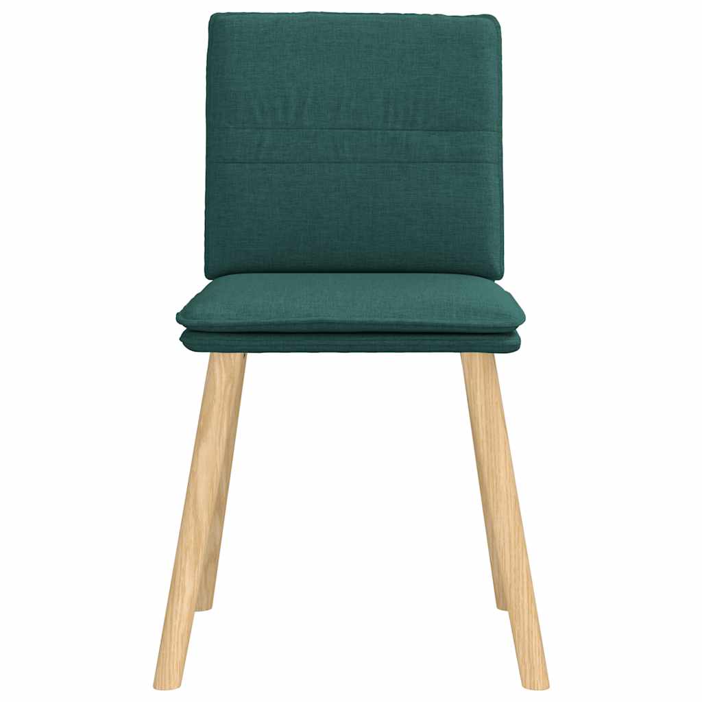 Cadeiras de jantar 4 pcs tecido verde escuro