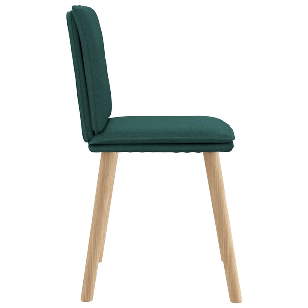 Cadeiras de jantar 4 pcs tecido verde escuro