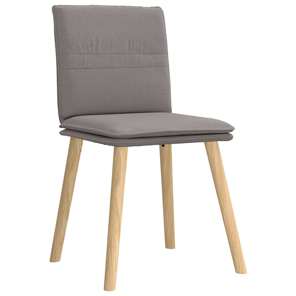 Cadeiras de jantar 4 pcs tecido cinzento-acastanhado