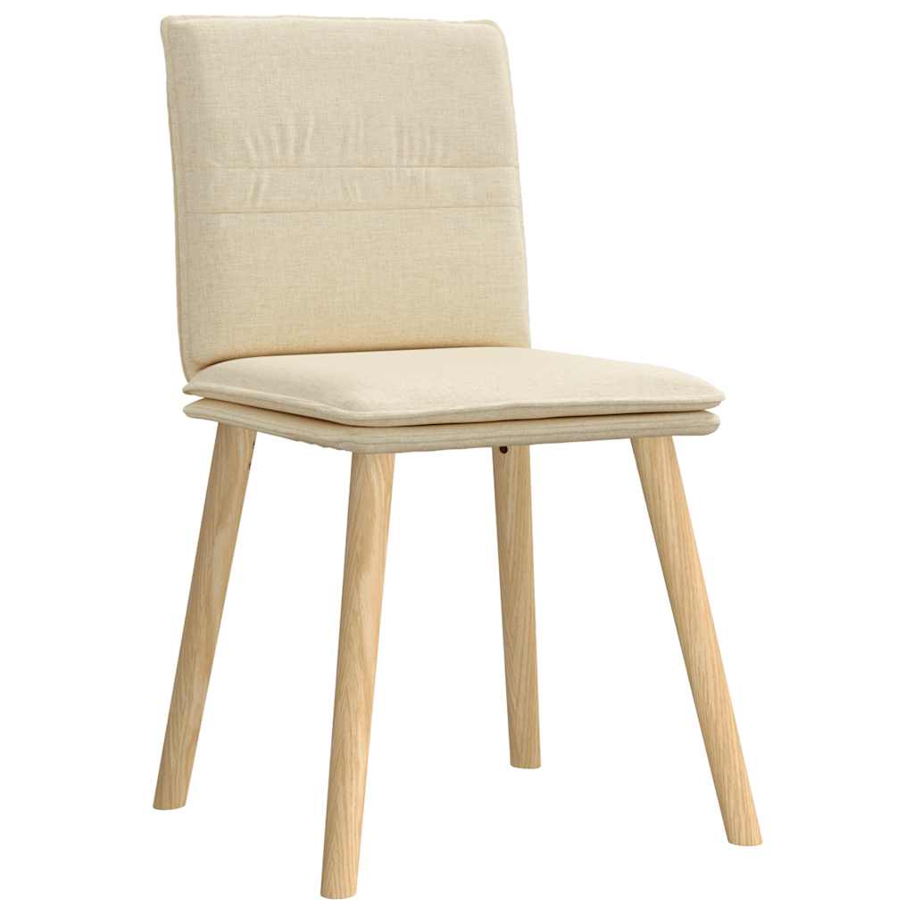 Cadeiras de jantar 4 pcs tecido cor creme