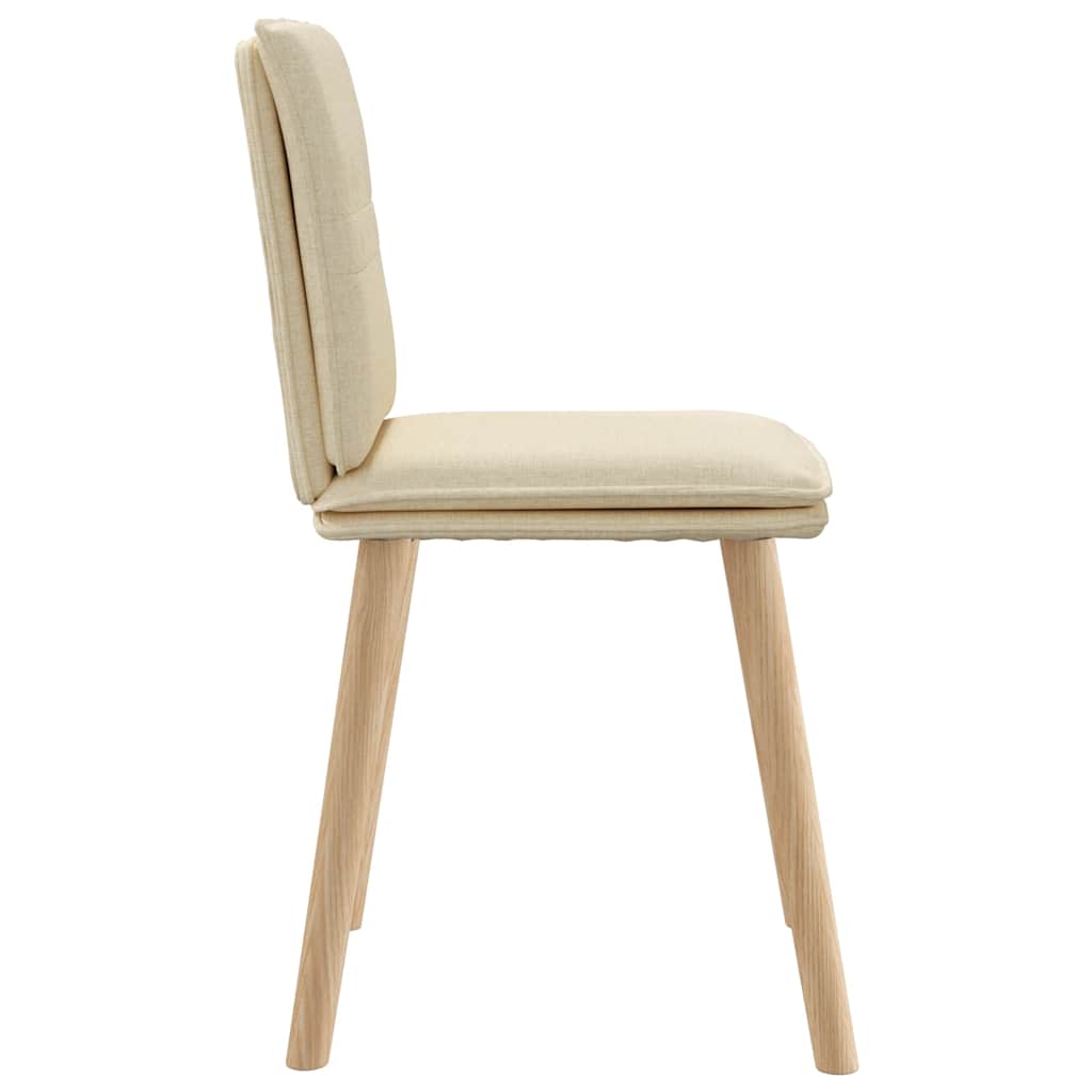 Cadeiras de jantar 4 pcs tecido cor creme