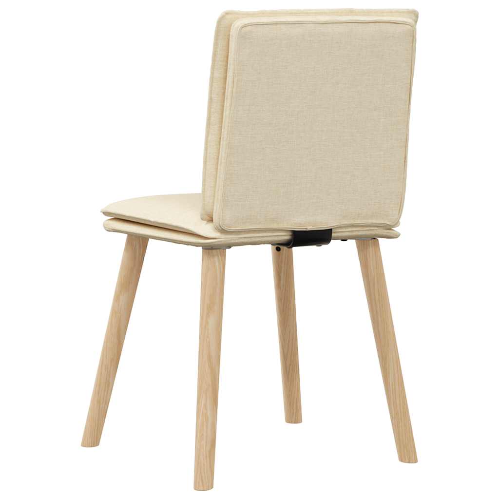 Cadeiras de jantar 4 pcs tecido cor creme