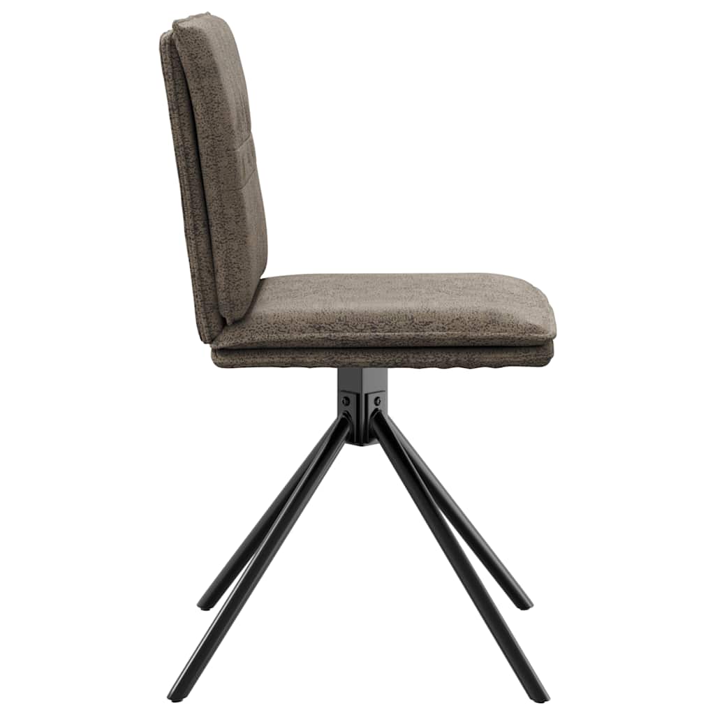 Cadeiras de jantar 4 pcs cinza escuro Faux Suede Couro