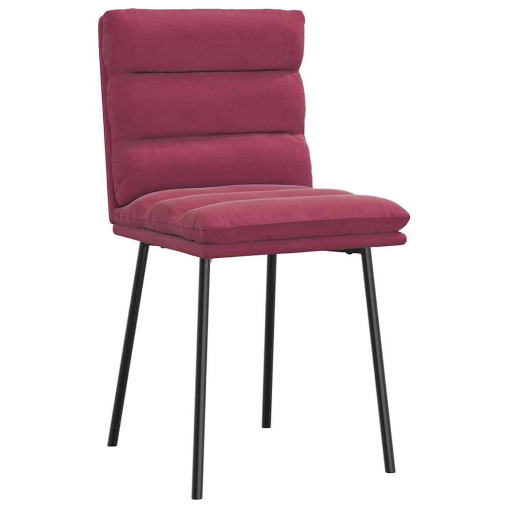 Cadeiras de jantar 4 pcs veludo vermelho tinto