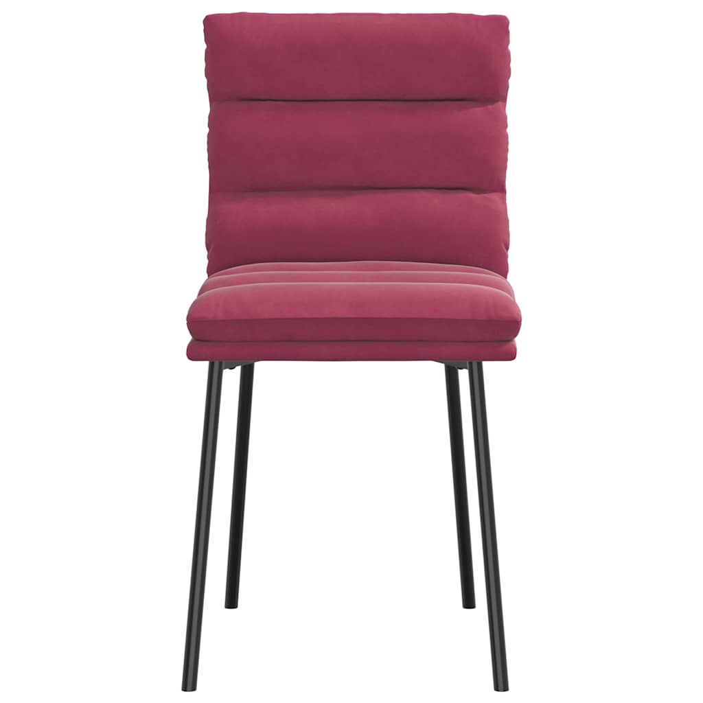 Cadeiras de jantar 4 pcs veludo vermelho tinto