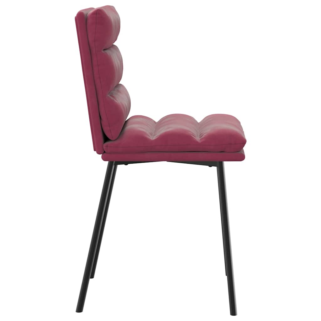 Cadeiras de jantar 4 pcs veludo vermelho tinto