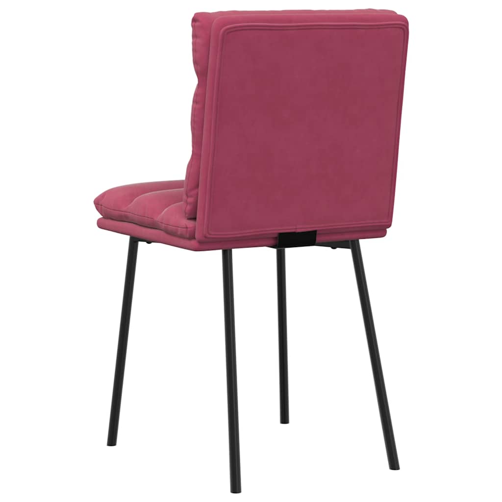 Cadeiras de jantar 4 pcs veludo vermelho tinto