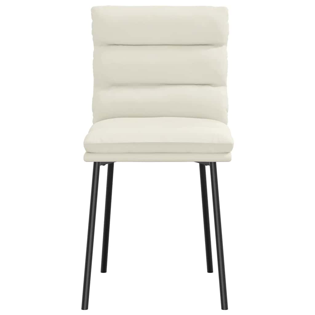 Cadeiras de jantar 4 pcs veludo cor creme