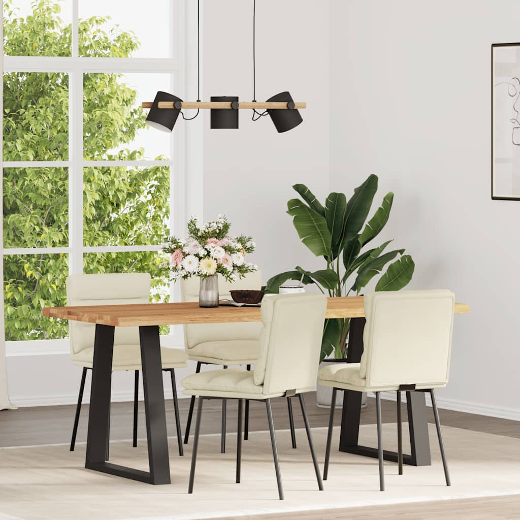 Cadeiras de jantar 4 pcs veludo cor creme