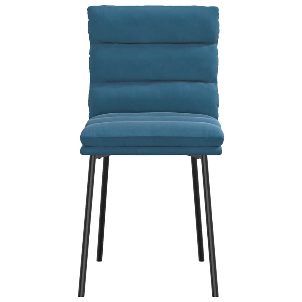 Cadeiras de jantar 4 pcs veludo azul