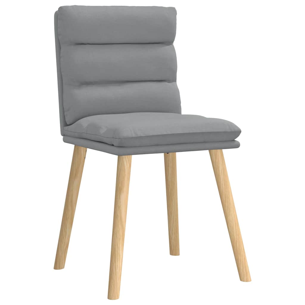 Cadeiras de jantar 4 pcs tecido cinzento-claro