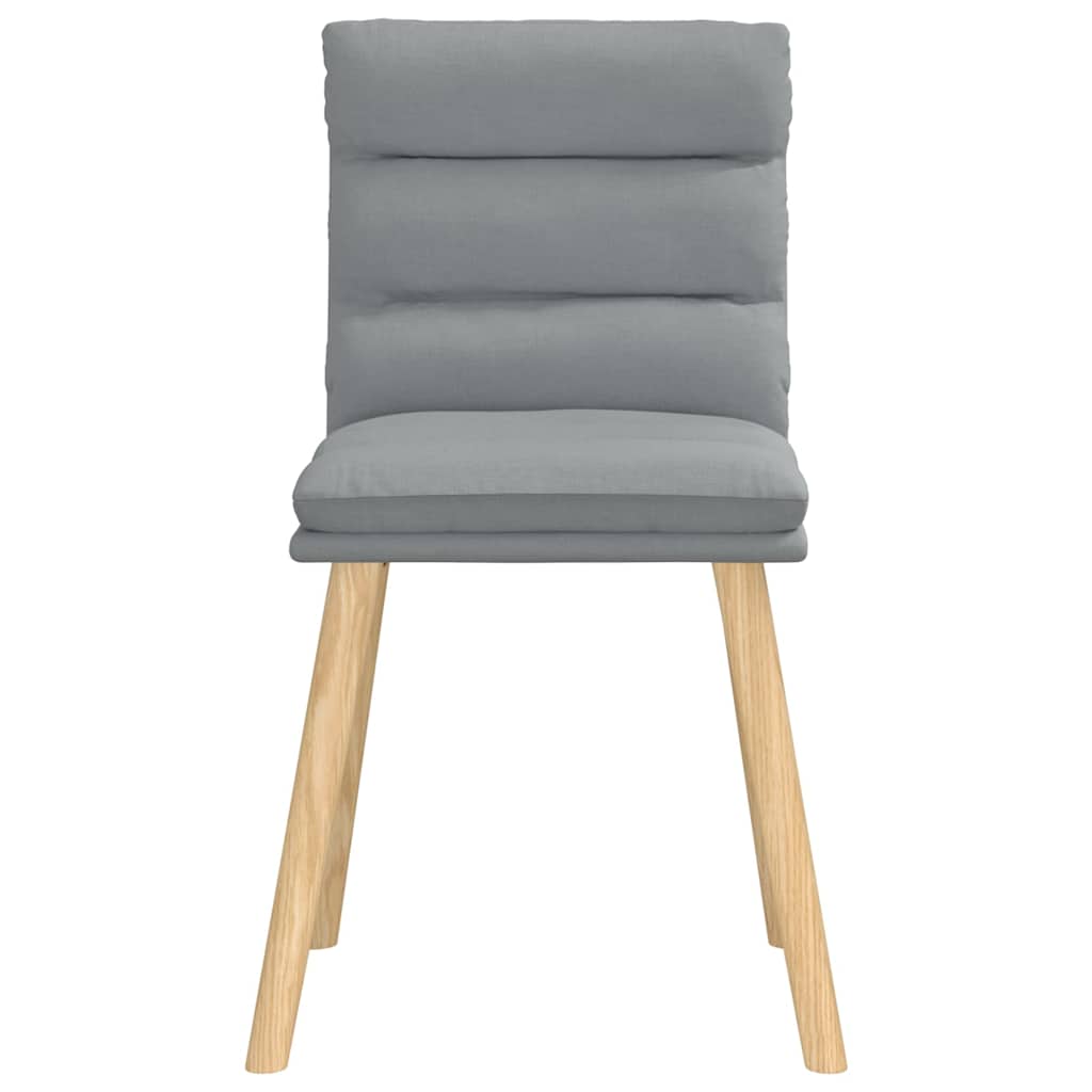 Cadeiras de jantar 4 pcs tecido cinzento-claro