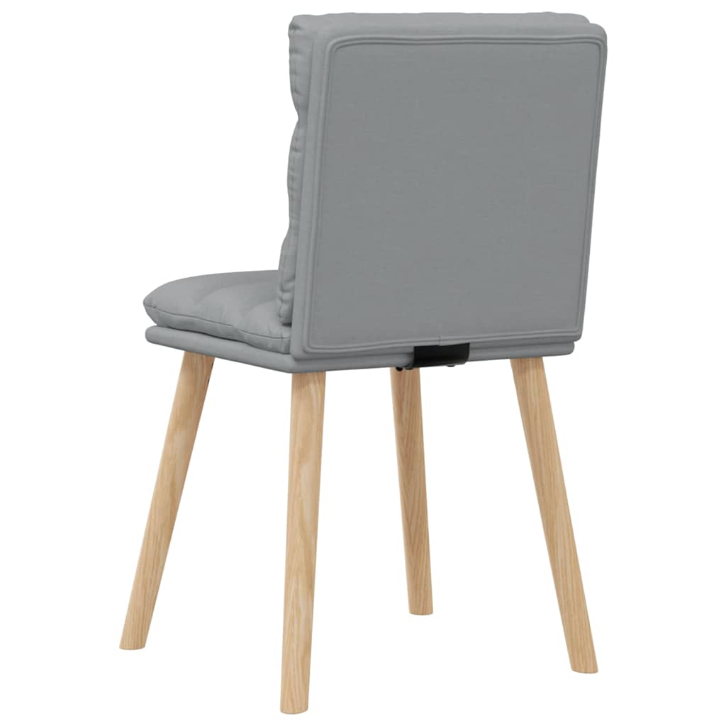 Cadeiras de jantar 4 pcs tecido cinzento-claro