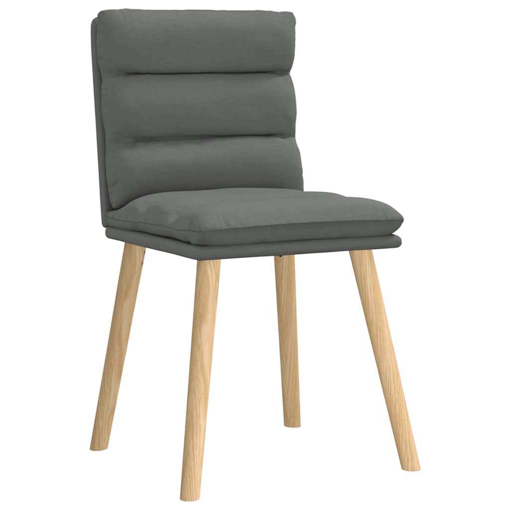 Cadeiras de jantar 4 pcs tecido cinzento-escuro
