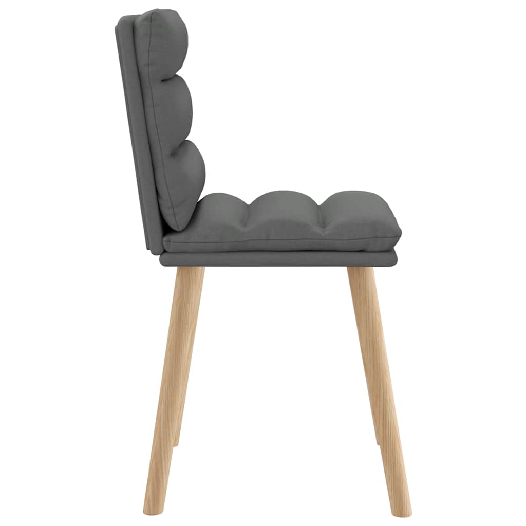 Cadeiras de jantar 4 pcs tecido cinzento-escuro