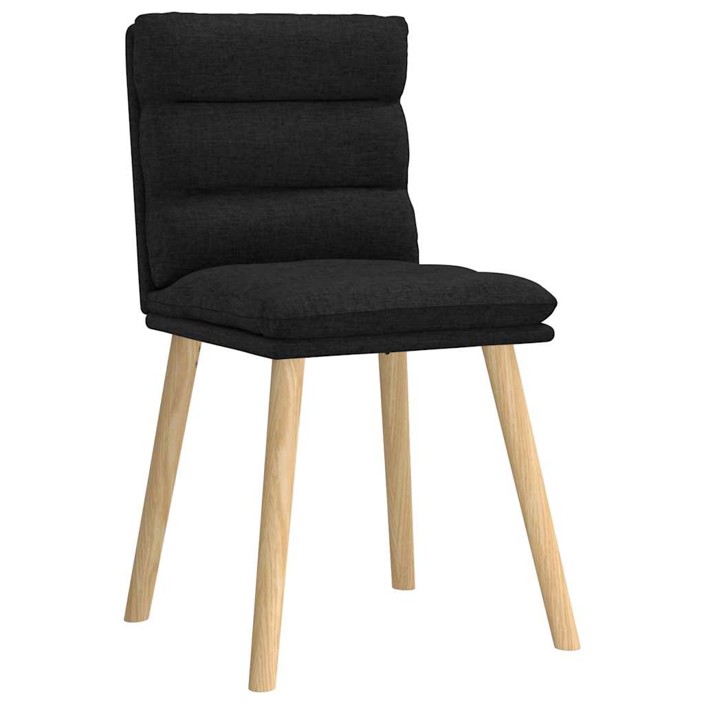 Cadeiras de jantar 4 pcs tecido preto