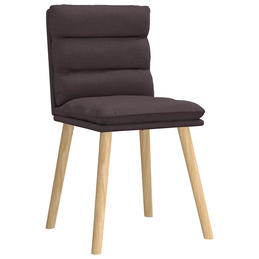 Cadeiras de jantar 4 pcs tecido castanho-escuro