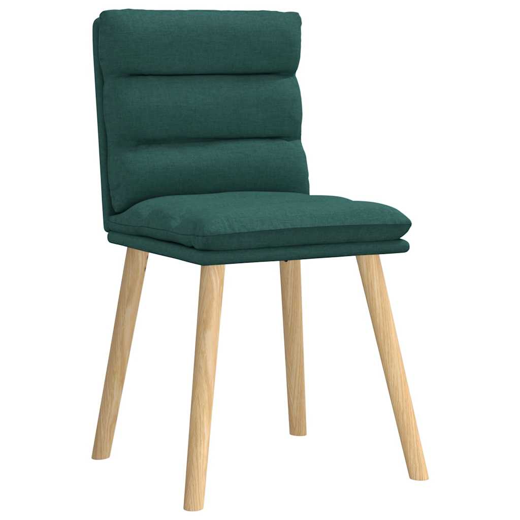 Cadeiras de jantar 4 pcs tecido verde escuro