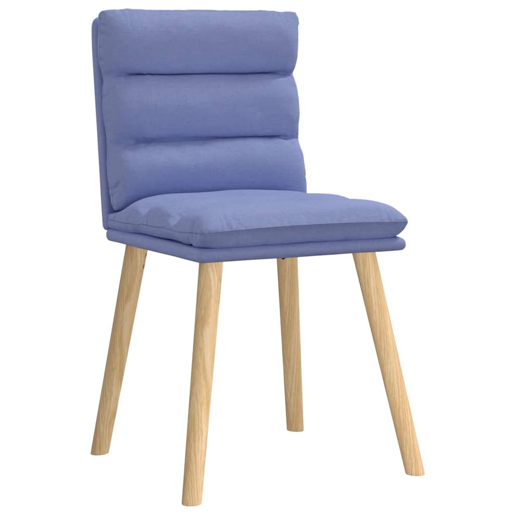 Cadeiras de jantar 4 pcs Jeans Tecido Azul