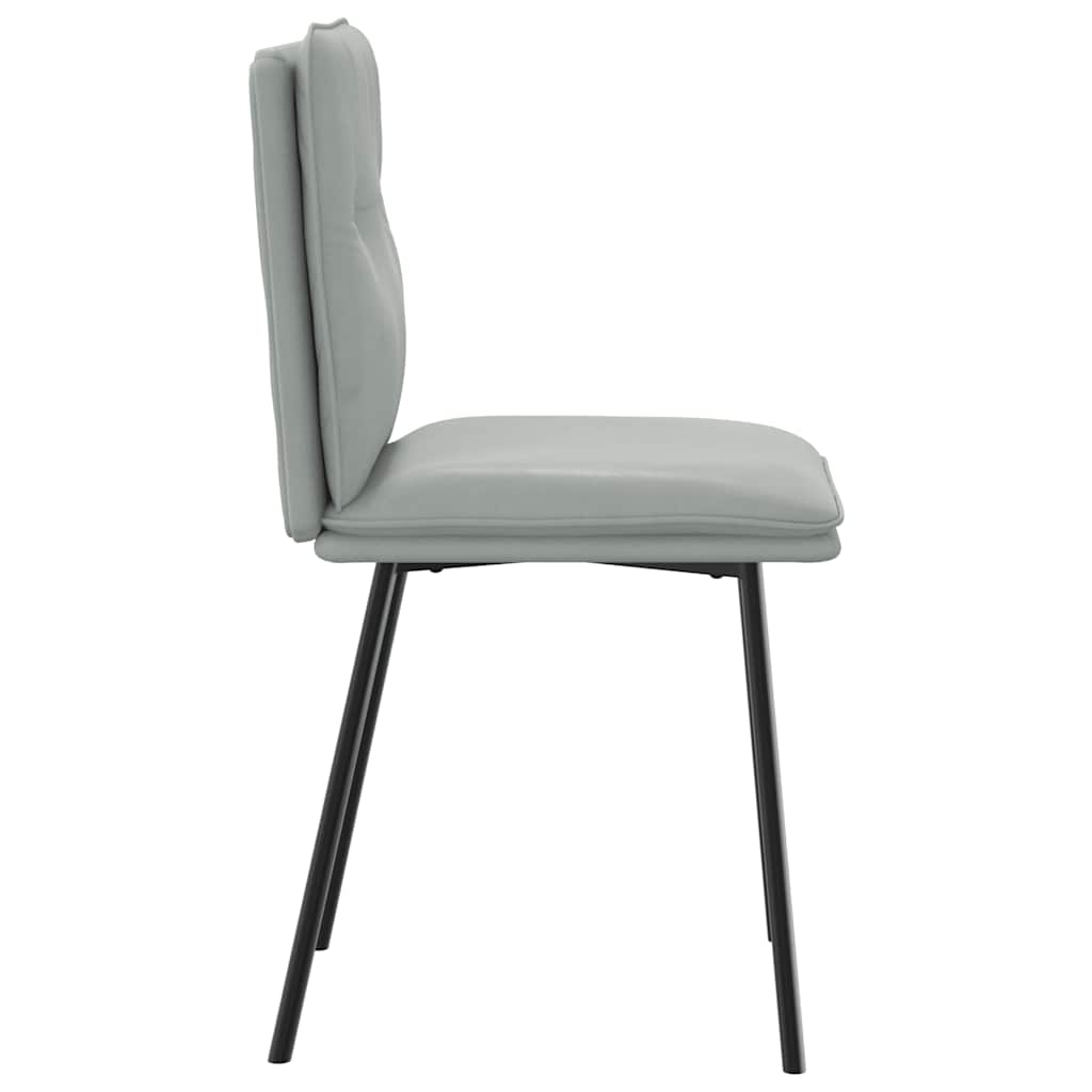 Cadeiras de jantar 4 pcs veludo cinzento-claro