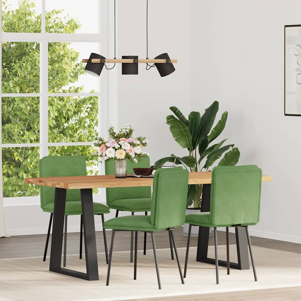 Cadeiras de jantar 4 pcs veludo verde-claro