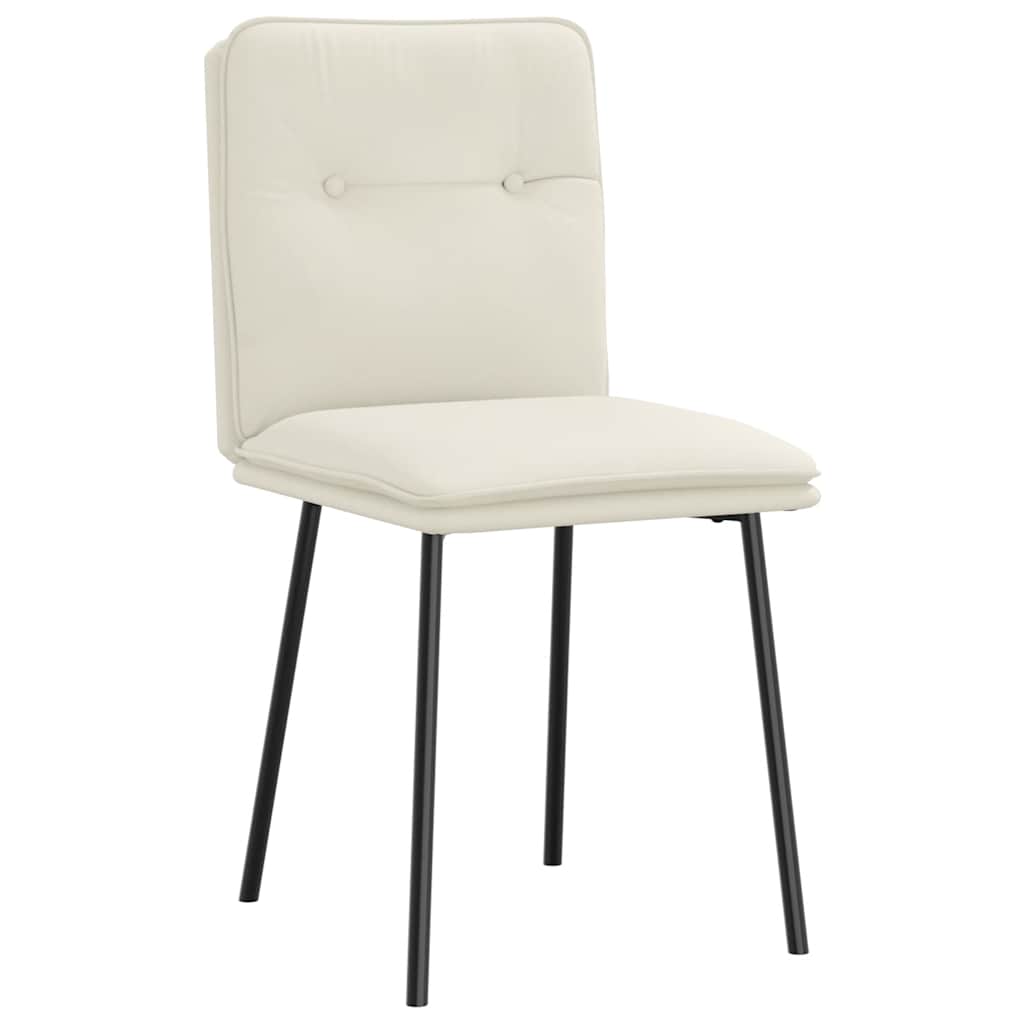 Cadeiras de jantar 4 pcs veludo cor creme