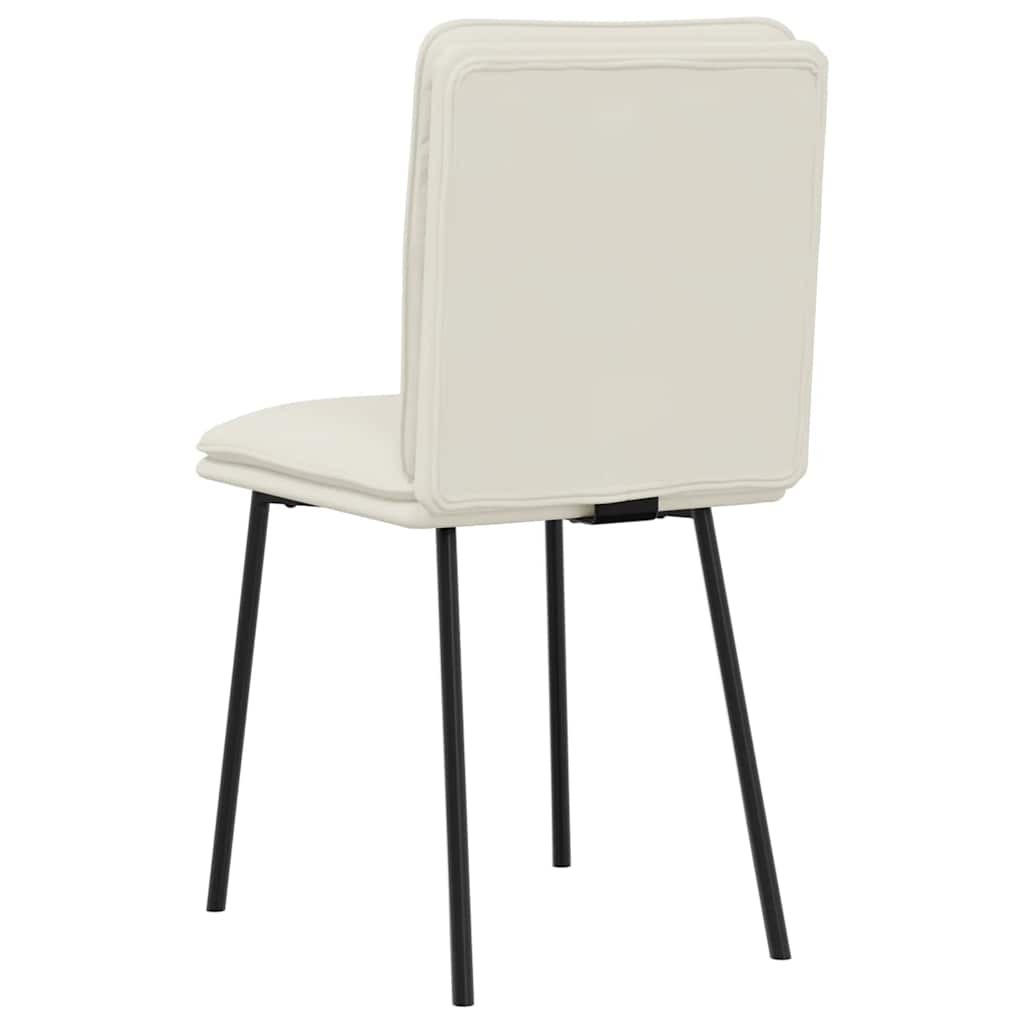 Cadeiras de jantar 4 pcs veludo cor creme