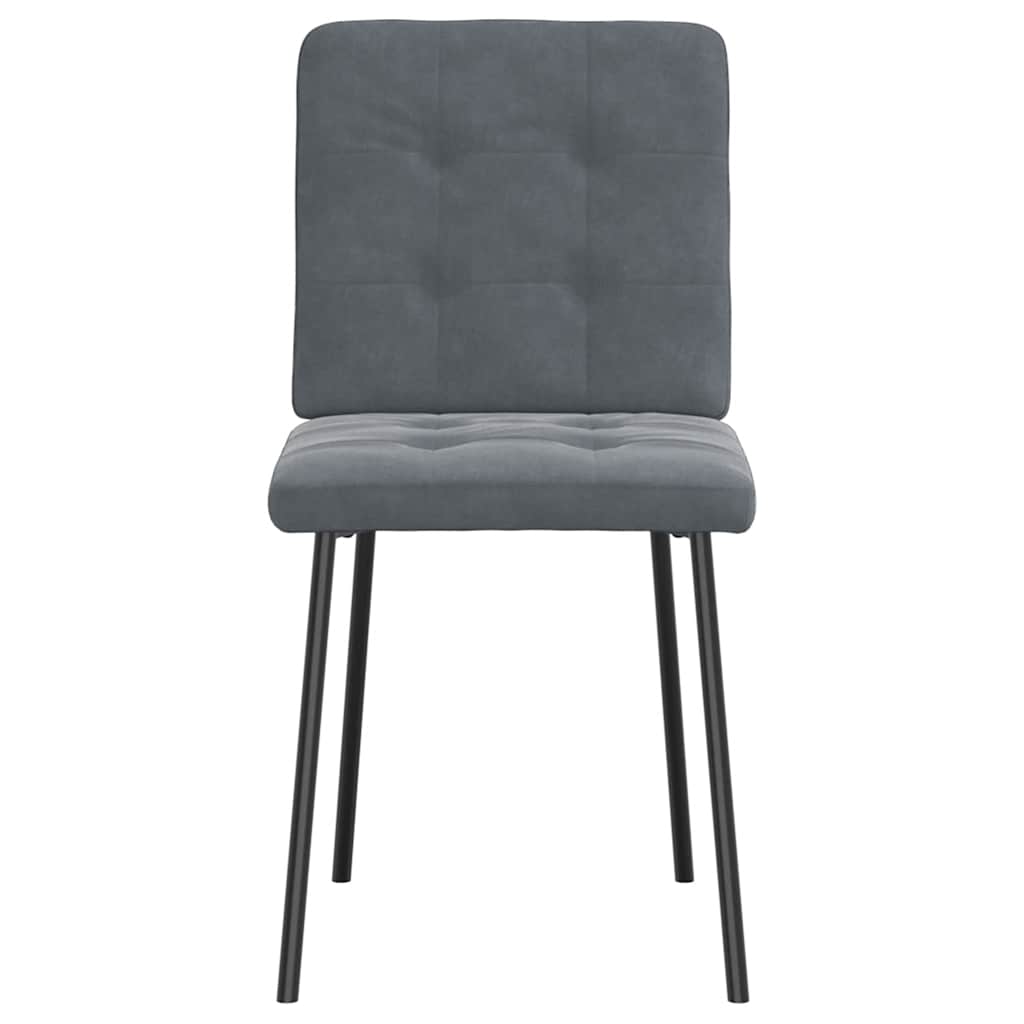 Cadeiras de jantar 6 pcs veludo cinzento-escuro