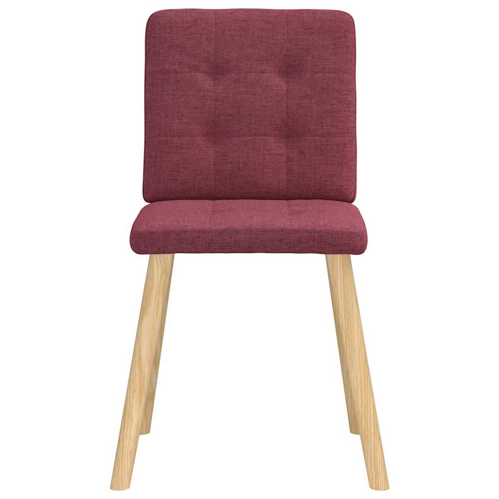 Cadeiras de jantar 6 pcs tecido vermelho-tinto