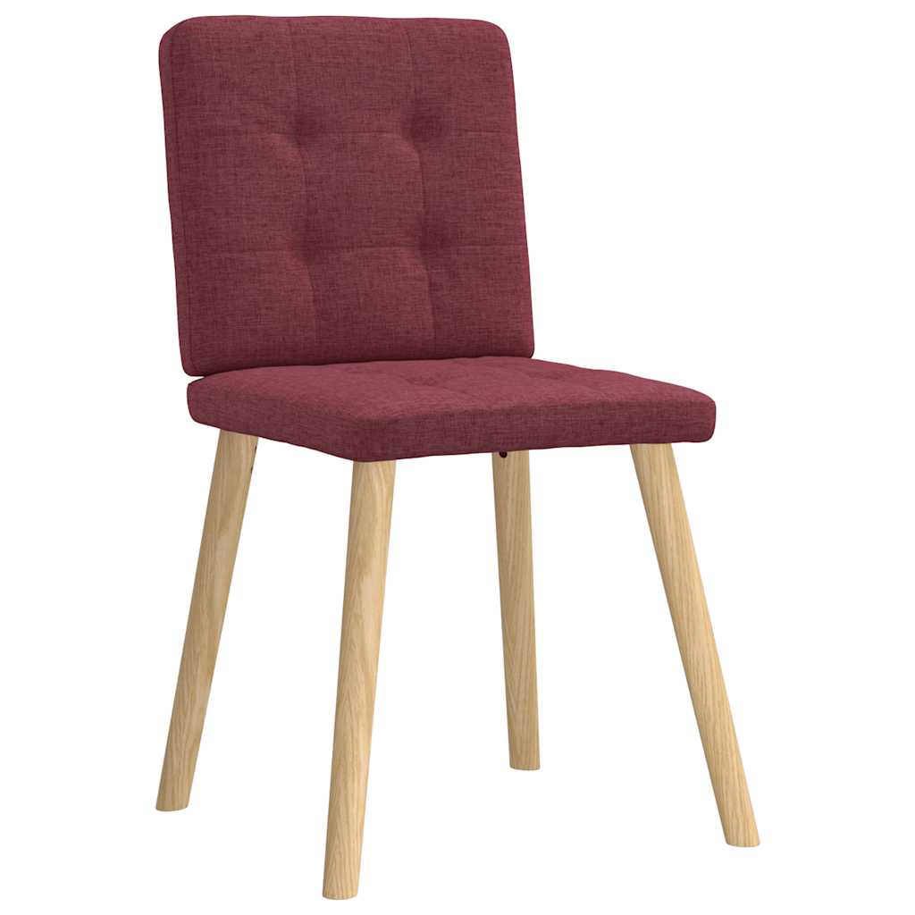 Cadeiras de jantar 6 pcs tecido vermelho-tinto
