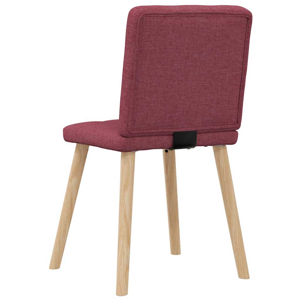 Cadeiras de jantar 6 pcs tecido vermelho-tinto
