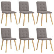 Cadeiras de jantar 6 pcs tecido cinzento-acastanhado