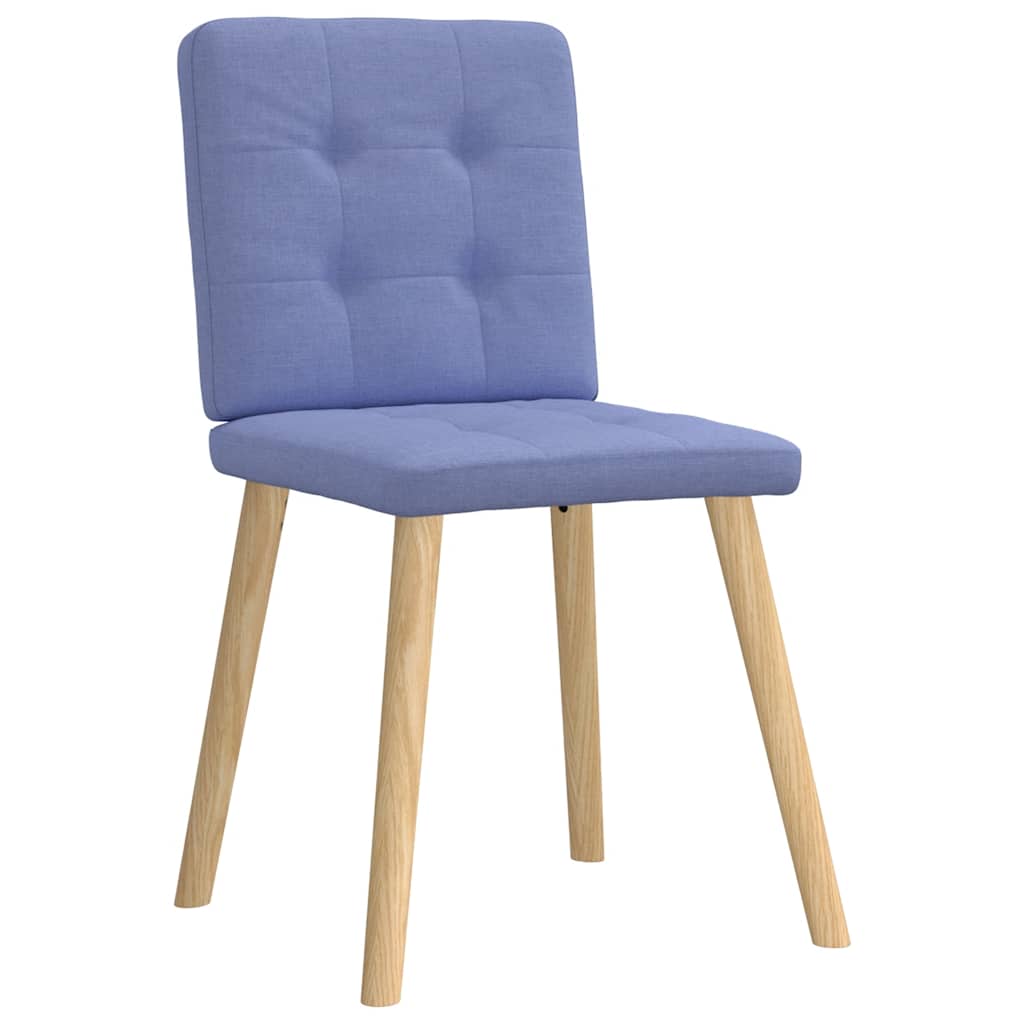 Cadeiras de jantar 6 pcs Jeans Tecido Azul