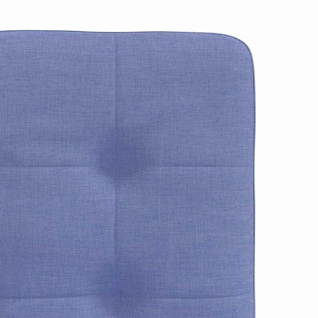 Cadeiras de jantar 6 pcs Jeans Tecido Azul