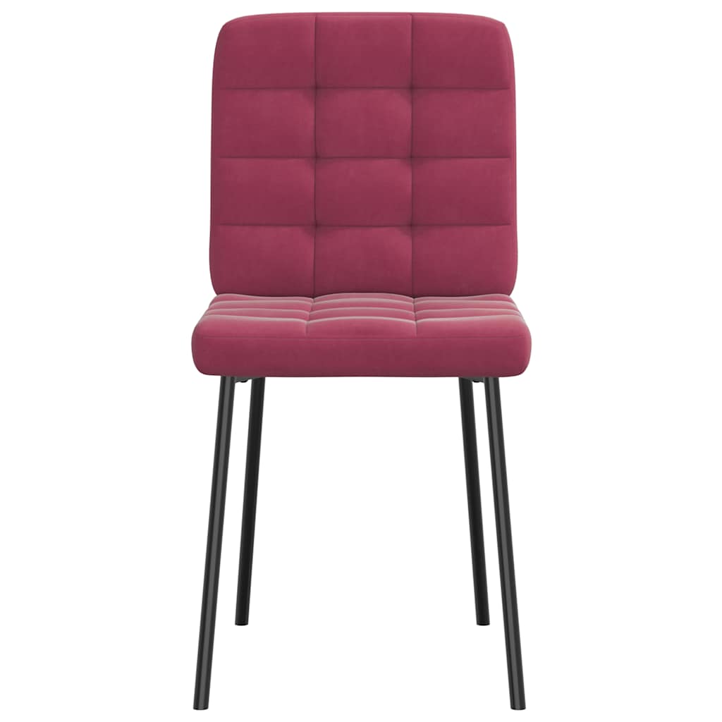 Cadeiras de jantar 6 pcs veludo vermelho tinto