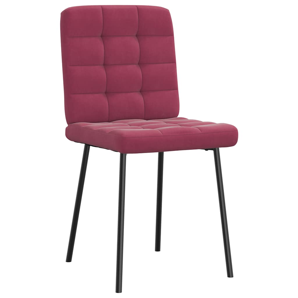 Cadeiras de jantar 6 pcs veludo vermelho tinto
