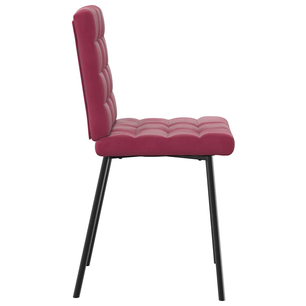 Cadeiras de jantar 6 pcs veludo vermelho tinto