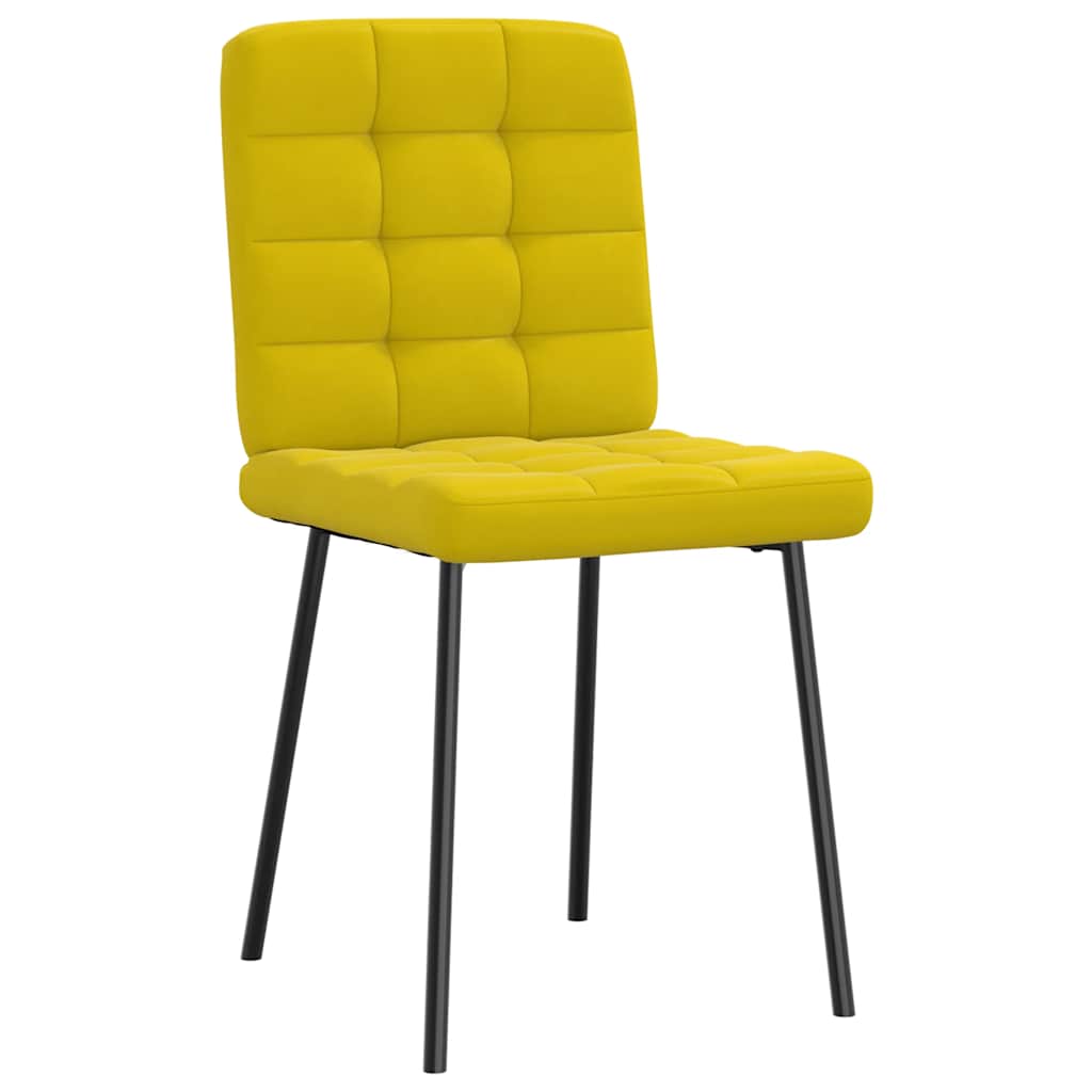 Cadeiras de jantar 6 pcs veludo amarelo