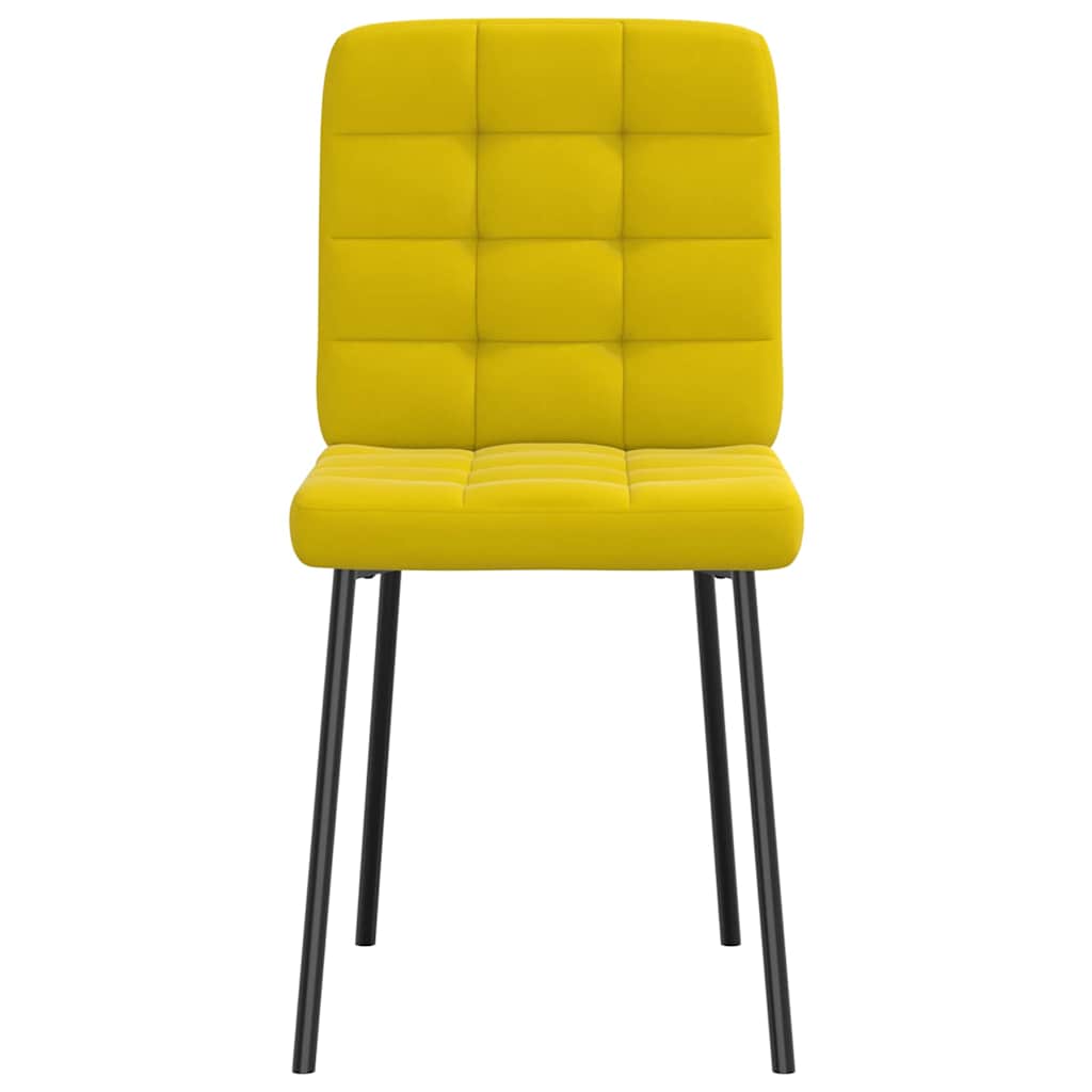 Cadeiras de jantar 6 pcs veludo amarelo