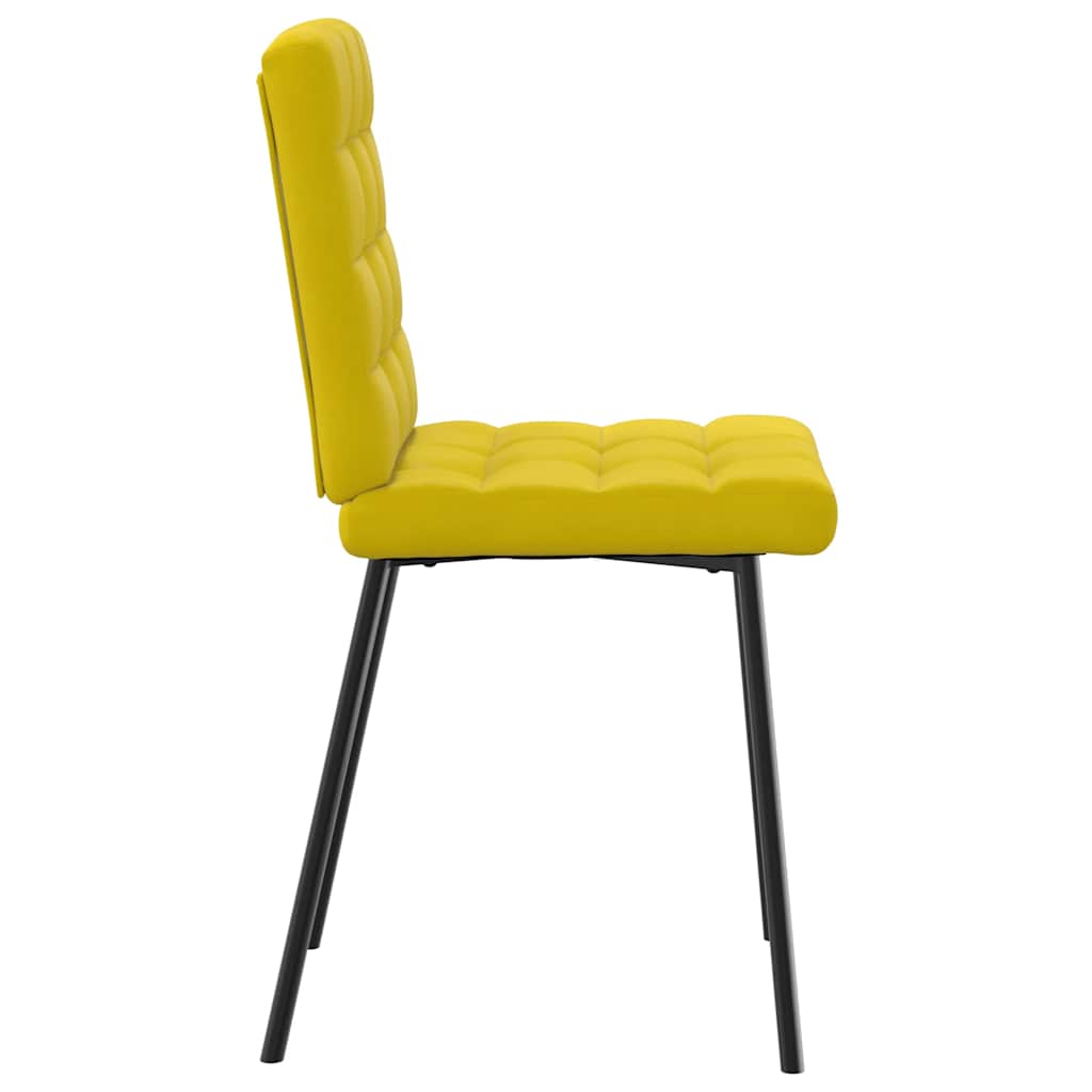 Cadeiras de jantar 6 pcs veludo amarelo