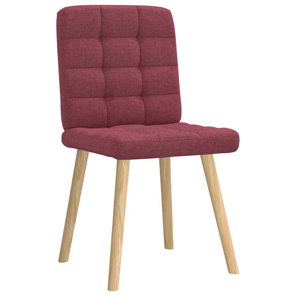 Cadeiras de jantar 6 pcs tecido vermelho-tinto