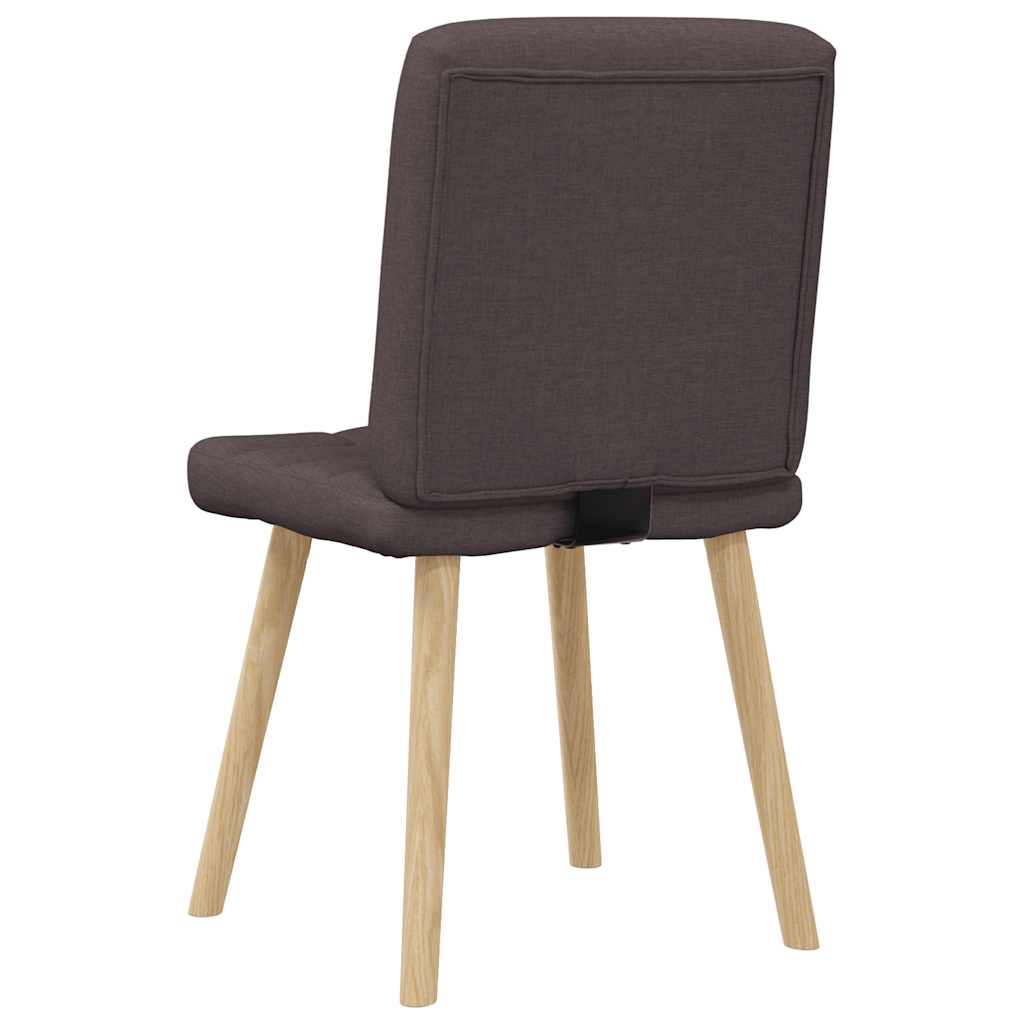 Cadeiras de jantar 6 pcs tecido castanho-escuro