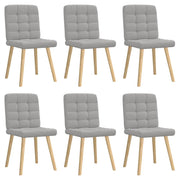 Cadeiras de jantar 6 pcs tecido cinza nuvem