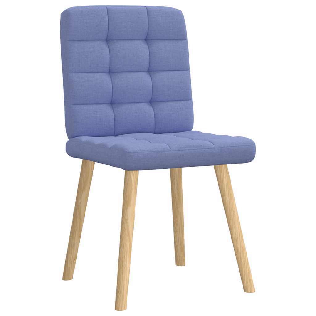 Cadeiras de jantar 6 pcs Jeans Tecido Azul