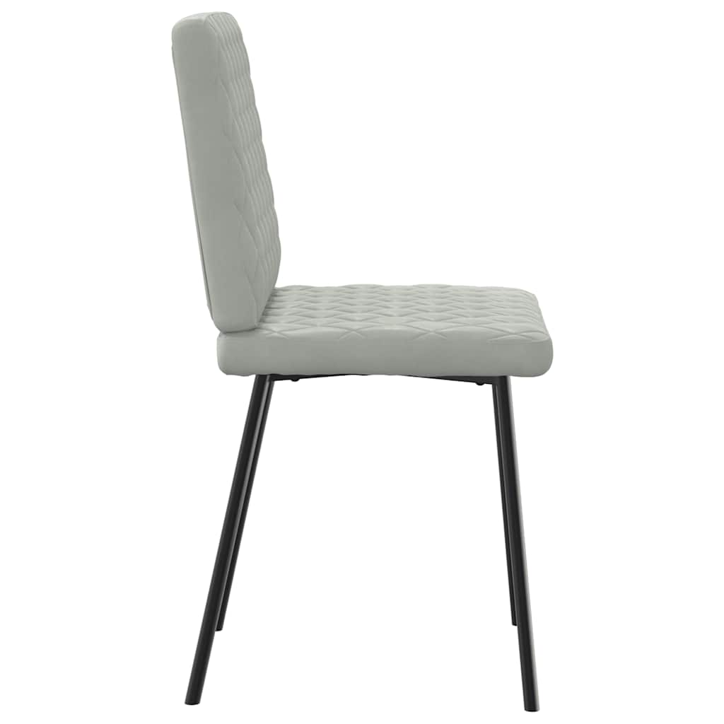 Cadeiras de jantar 6 pcs veludo cinzento-claro