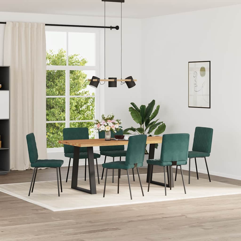 Cadeiras de jantar 6 pcs veludo verde-escuro