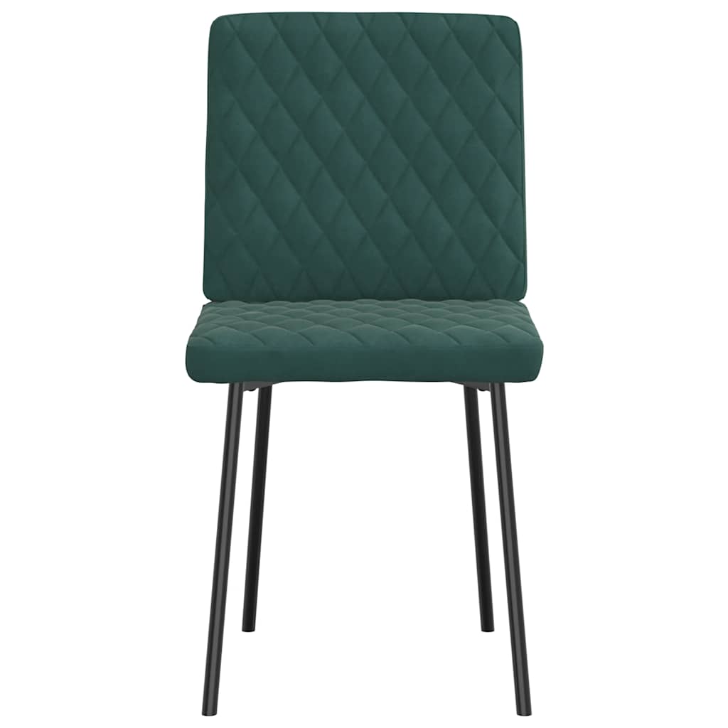 Cadeiras de jantar 6 pcs veludo verde-escuro