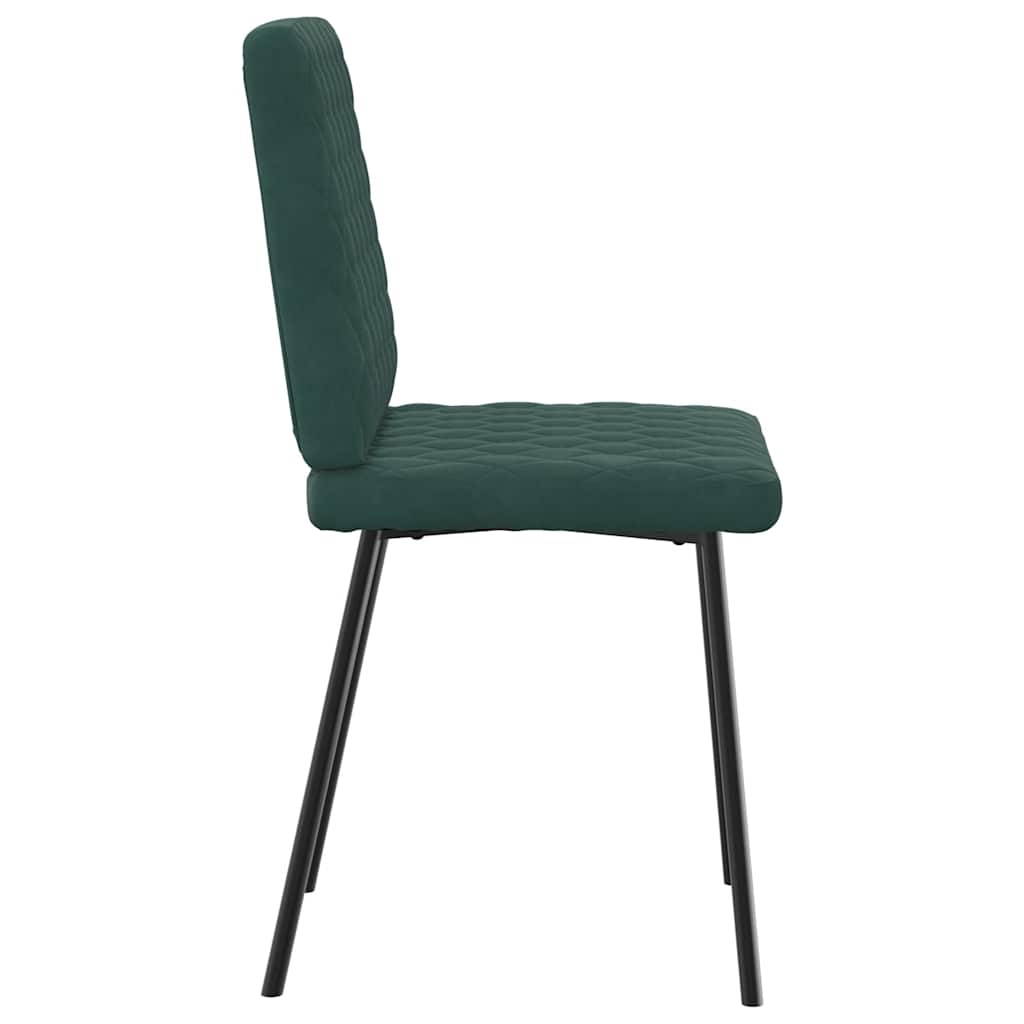 Cadeiras de jantar 6 pcs veludo verde-escuro