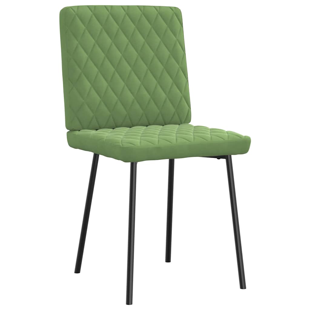 Cadeiras de jantar 6 pcs veludo verde-claro